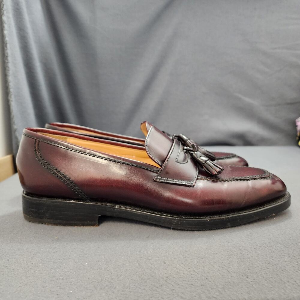 E.T. Wright Tassel Loafers Mens 10.5 N Burgundy Leather Goodyear Welt Mexico